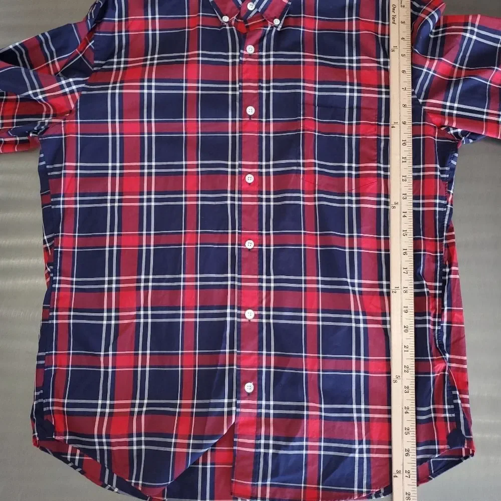 J. Crew Thomas Mason Archive Red Blue Plaid Slim Fit Button Down Shirt XL